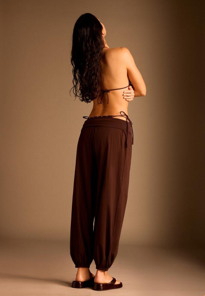 Pantaloni a palloncino con vita ribattuta