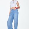 Pantaloni fluidi in denim con coulisse