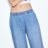 Pantaloni fluidi in denim con coulisse