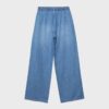 Pantaloni fluidi in denim con coulisse
