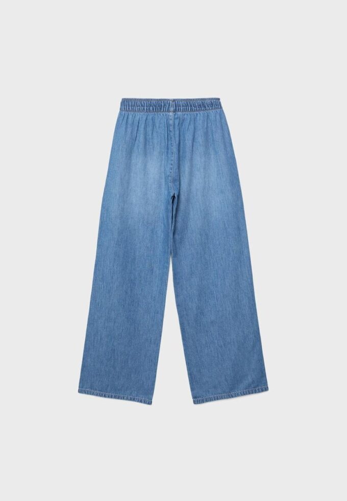 Pantaloni fluidi in denim con coulisse