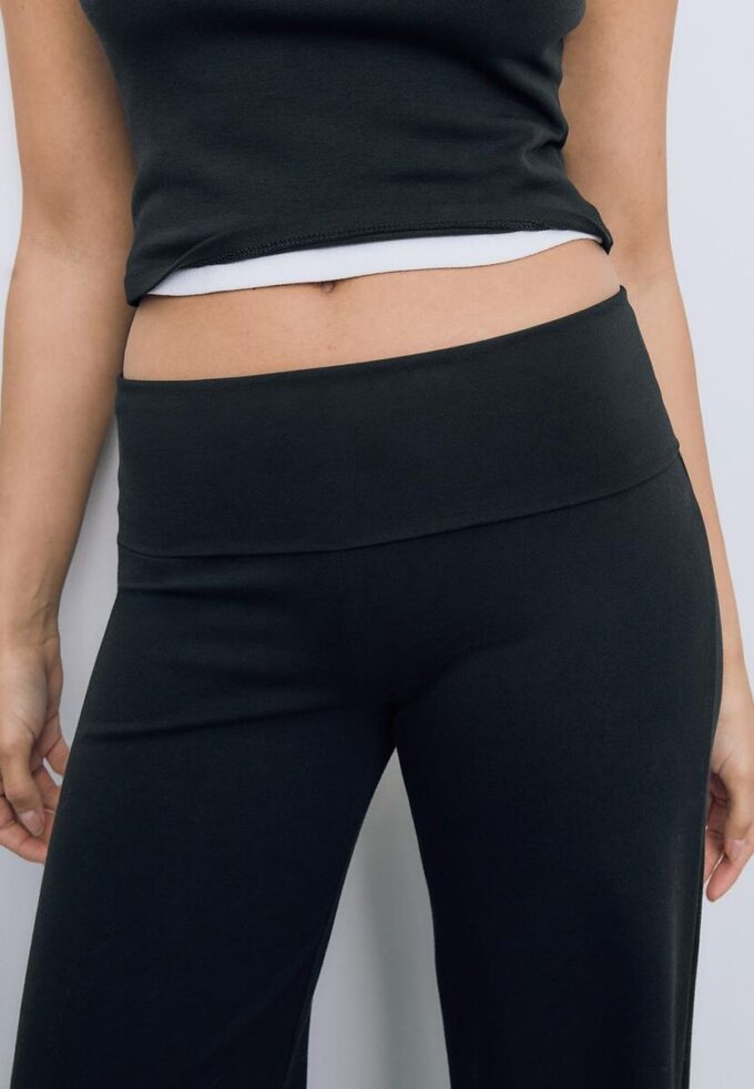 Pantaloni in rete con vita ripiegata