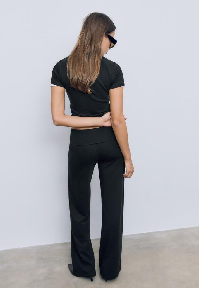 Pantaloni in rete con vita ripiegata