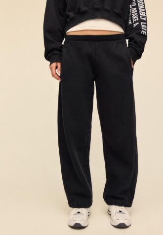 Pantaloni jogger in pile acid wash Soft Touch morbido al tatto