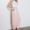 Pantaloni sarouel con pinces e fibbia