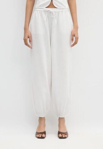 Pantaloni sarouel effetto lino