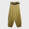 Pantaloni sarouel in raso con cintura
