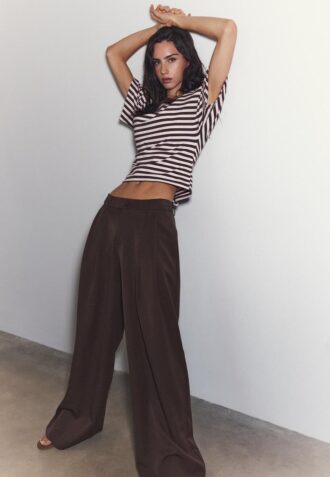 Pantaloni sartoriali Wide Leg con pinces