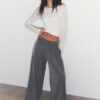 Pantaloni sartoriali Wide Leg con pinces Pantaloni sartoriali Wide Leg con pinces