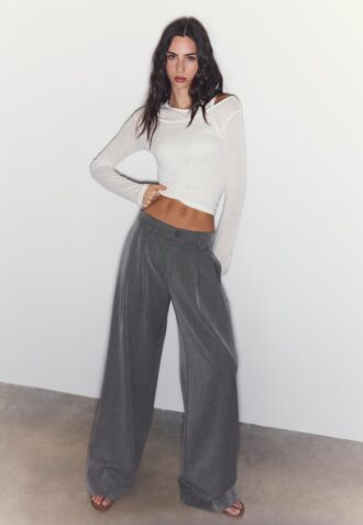 Pantaloni sartoriali Wide Leg con pinces