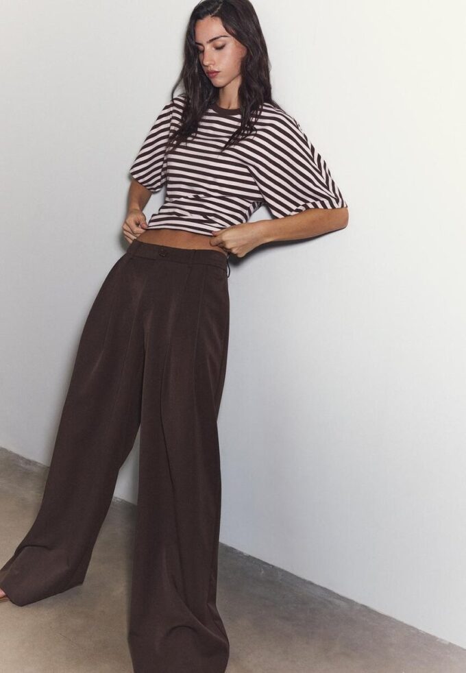 Pantaloni sartoriali Wide Leg con pinces Pantaloni sartoriali Wide Leg con pinces