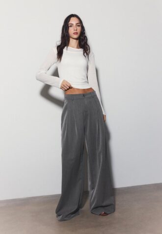 Pantaloni sartoriali Wide Leg con pinces