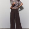 Pantaloni sartoriali Wide Leg con pinces Pantaloni sartoriali Wide Leg con pinces