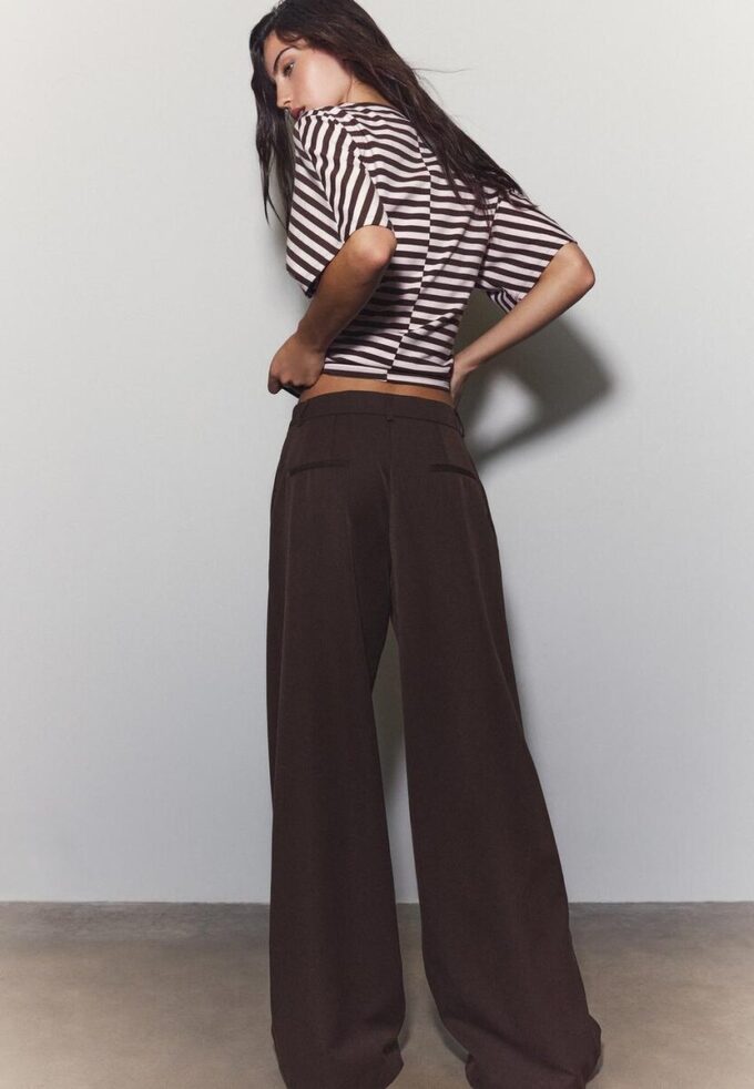 Pantaloni sartoriali Wide Leg con pinces Pantaloni sartoriali Wide Leg con pinces