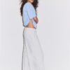 Pantaloni Wide Leg in tessuto felpato con bordino Pantaloni Wide Leg in tessuto felpato con bordino