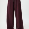 Pantaloni Wide Leg in tessuto felpato con bordino Pantaloni Wide Leg in tessuto felpato con bordino