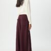 Pantaloni Wide Leg in tessuto felpato con bordino Pantaloni Wide Leg in tessuto felpato con bordino