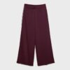 Pantaloni Wide Leg in tessuto felpato con bordino Pantaloni Wide Leg in tessuto felpato con bordino