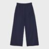 Pantaloni Wide Leg in tessuto felpato con bordino Pantaloni Wide Leg in tessuto felpato con bordino