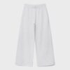 Pantaloni Wide Leg in tessuto felpato con bordino Pantaloni Wide Leg in tessuto felpato con bordino