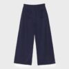 Pantaloni Wide Leg in tessuto felpato con bordino Pantaloni Wide Leg in tessuto felpato con bordino
