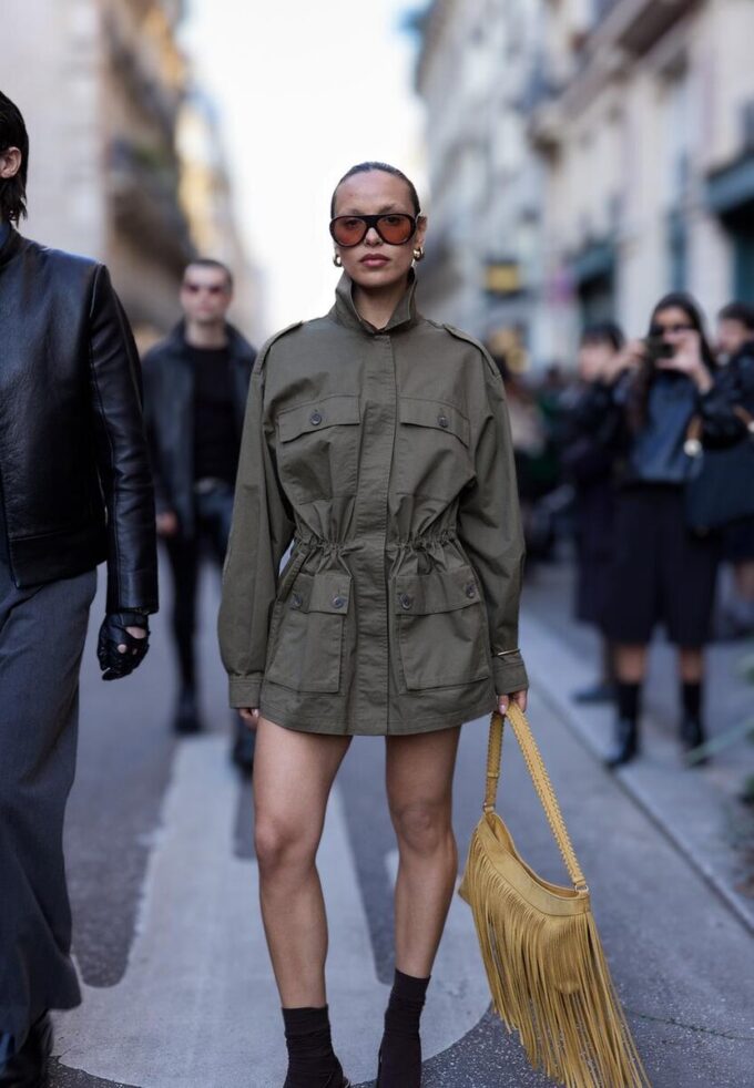 Parka in cotone con tasche