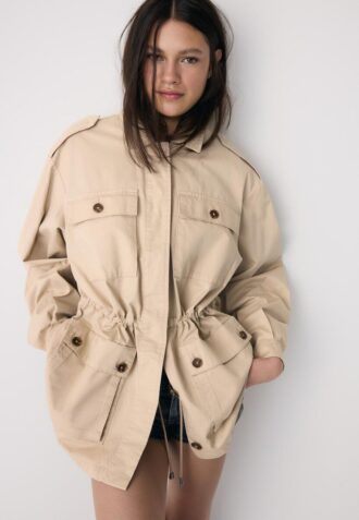 Parka in cotone con tasche