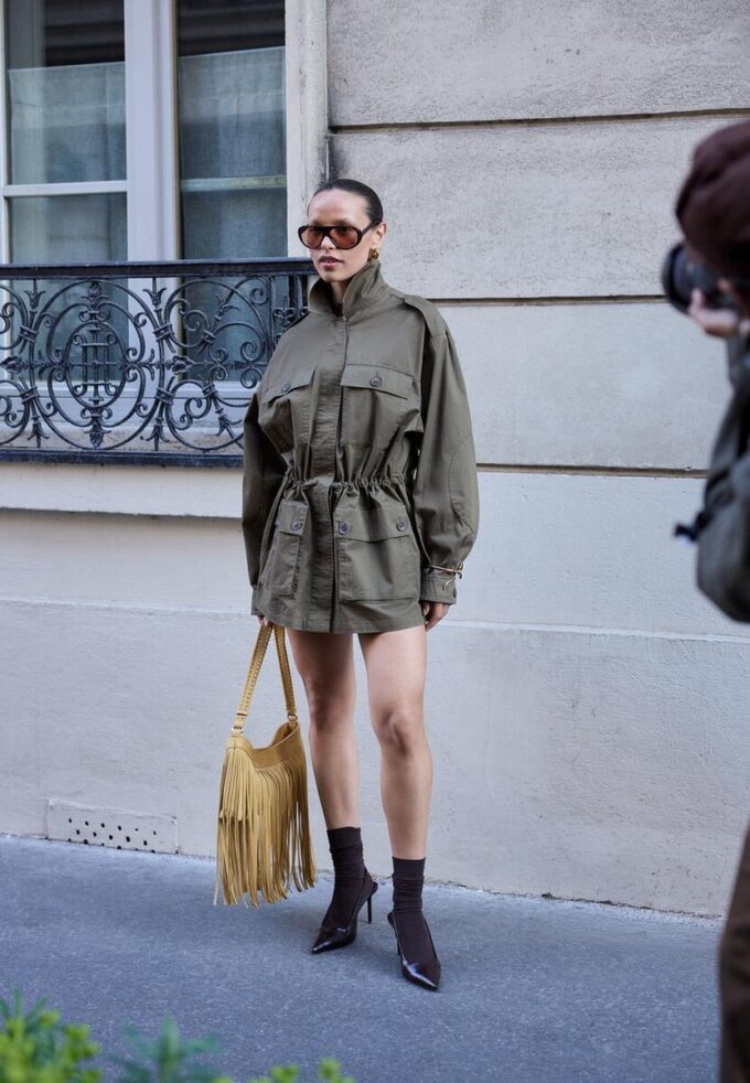 Parka in cotone con tasche