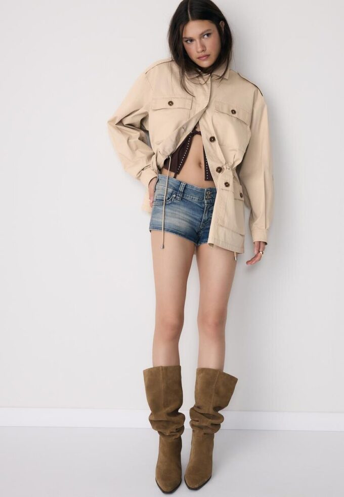 Parka in cotone con tasche