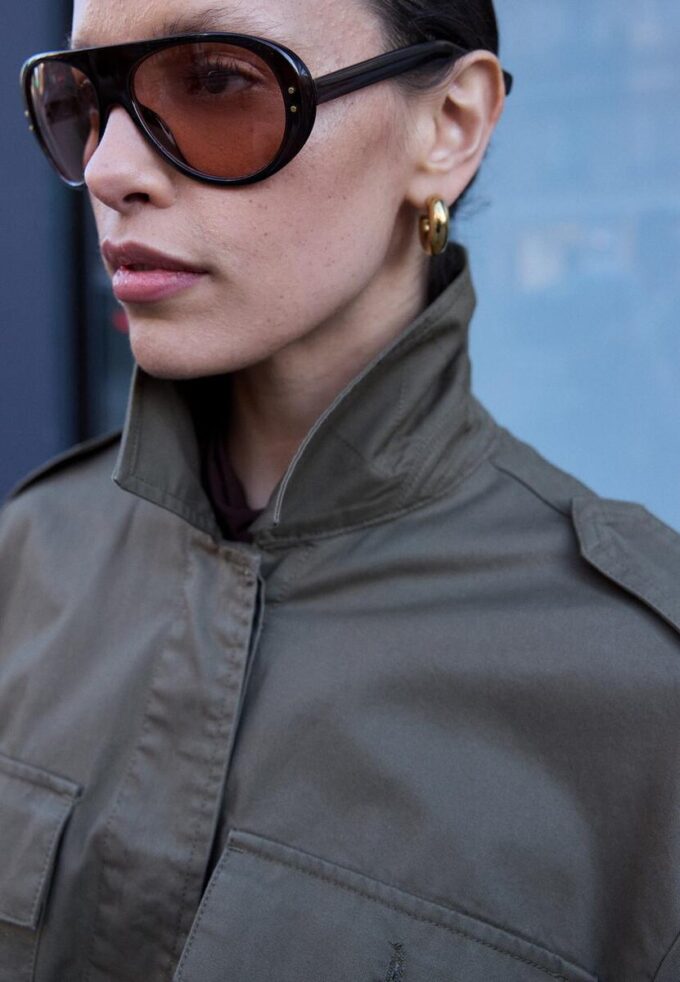 Parka in cotone con tasche