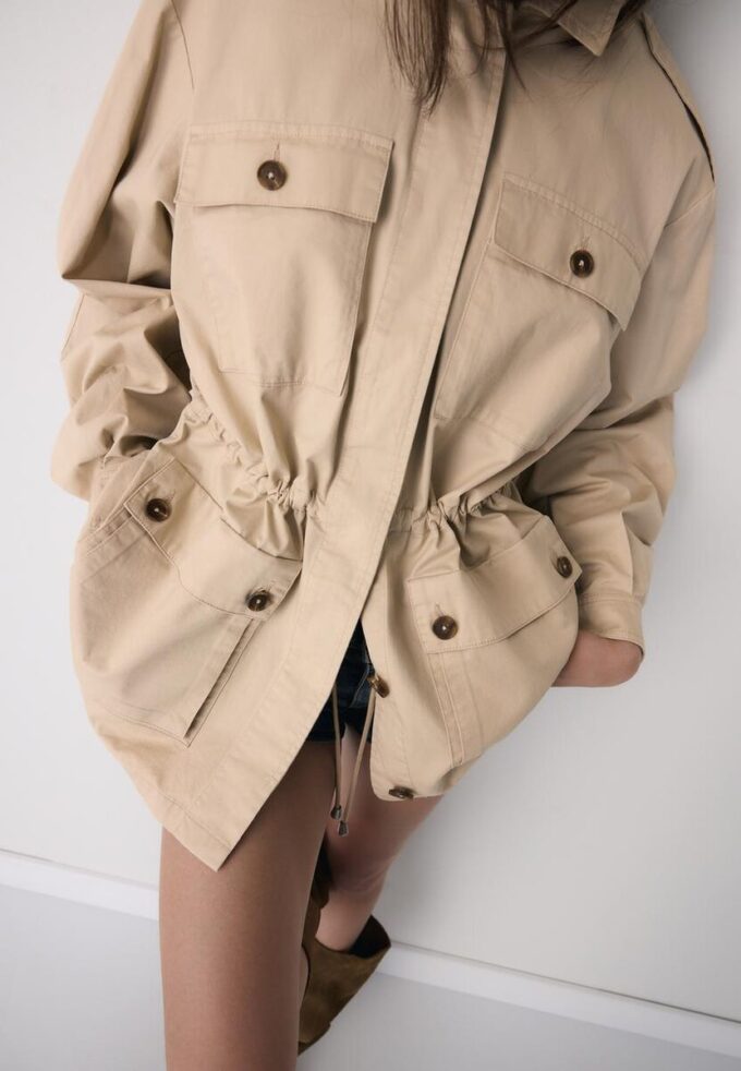 Parka in cotone con tasche