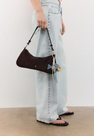 Portachiavi a forma di pesce con perline