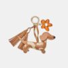 Portachiavi con ciondolo a forma di cane e fiore