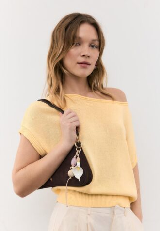 Portachiavi con fiore di calla in perline