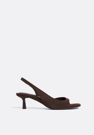 Sandali con tacco alto in pelle