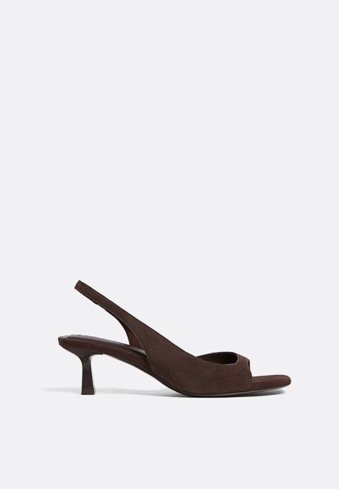 Sandali con tacco alto in pelle