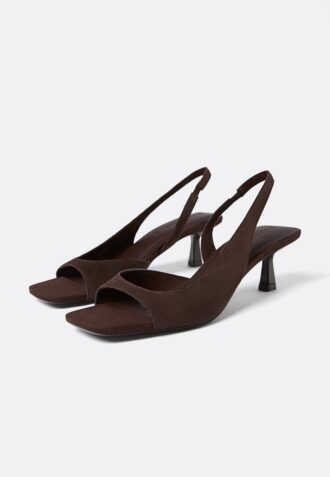 Sandali con tacco alto in pelle