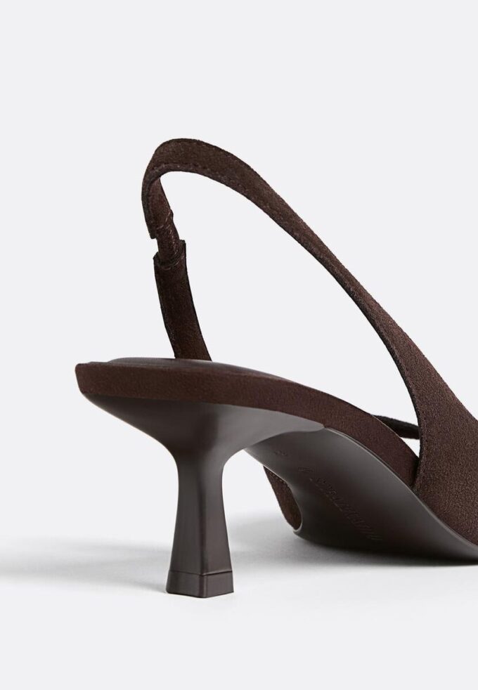 Sandali con tacco alto in pelle