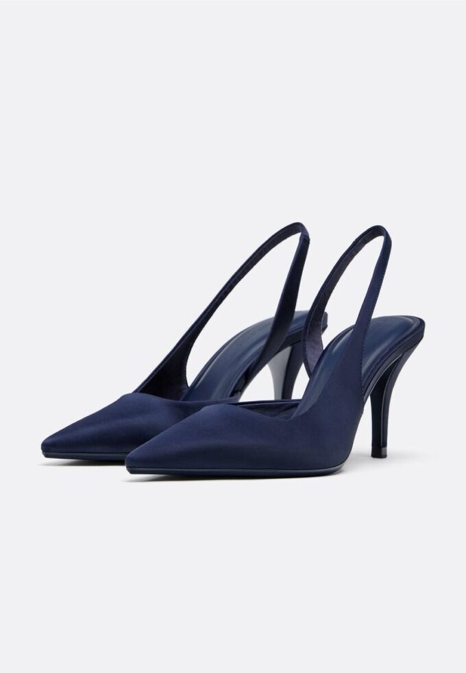 Scarpe col tacco effetto raso