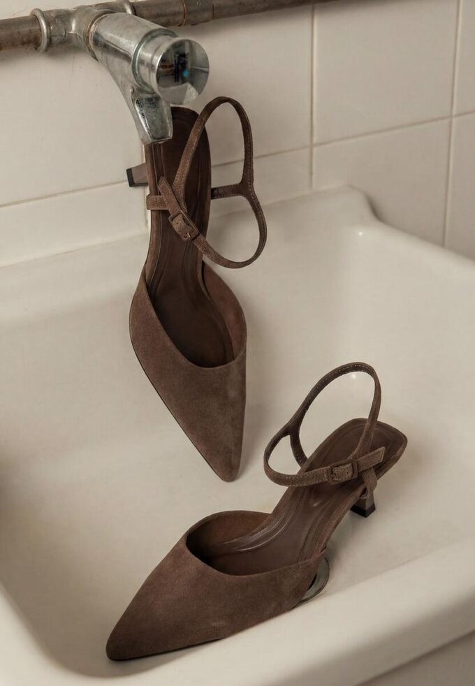 Scarpe col tacco in pelle