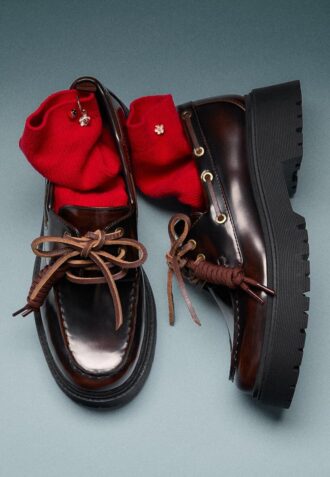 Scarpe da barca con zeppa