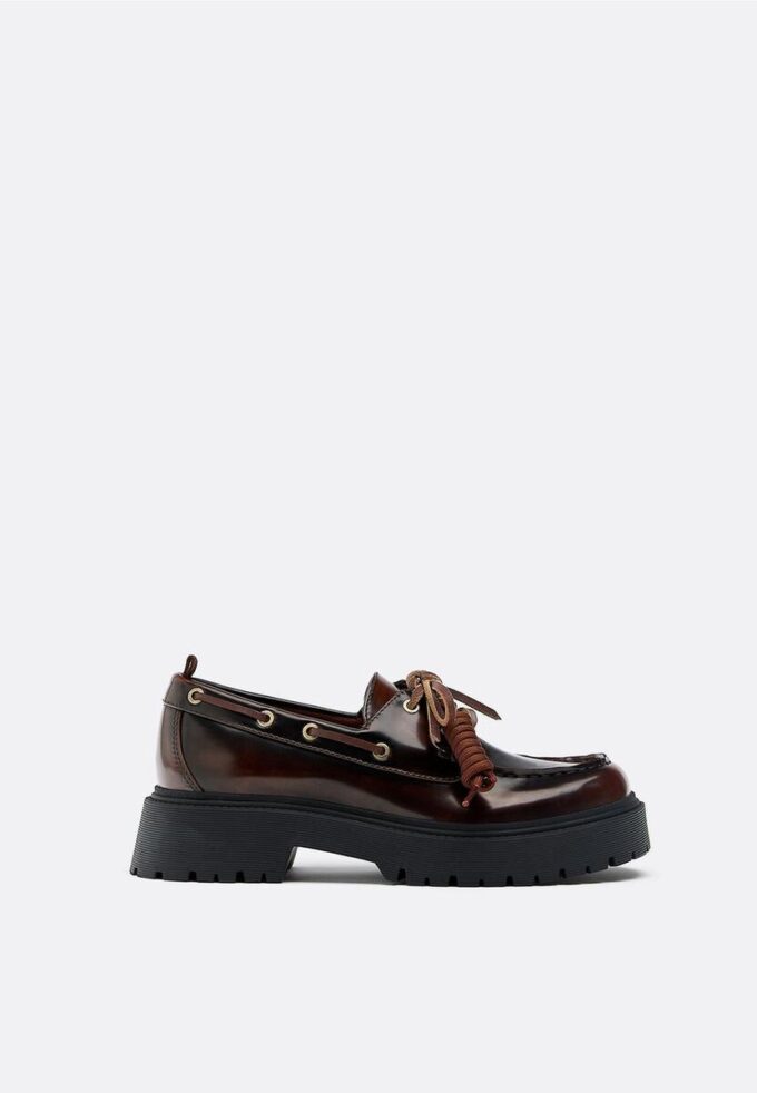 Scarpe da barca con zeppa