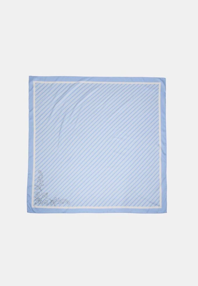 Sciarpa a righe diagonali con borchie