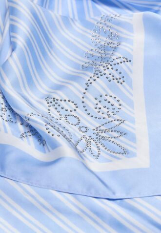 Sciarpa a righe diagonali con borchie