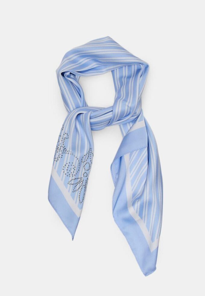 Sciarpa a righe diagonali con borchie