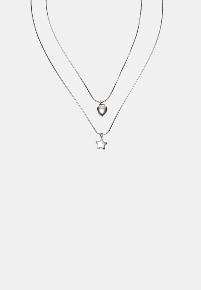Set di 2 collane impermeabili a forma di stella e cuore