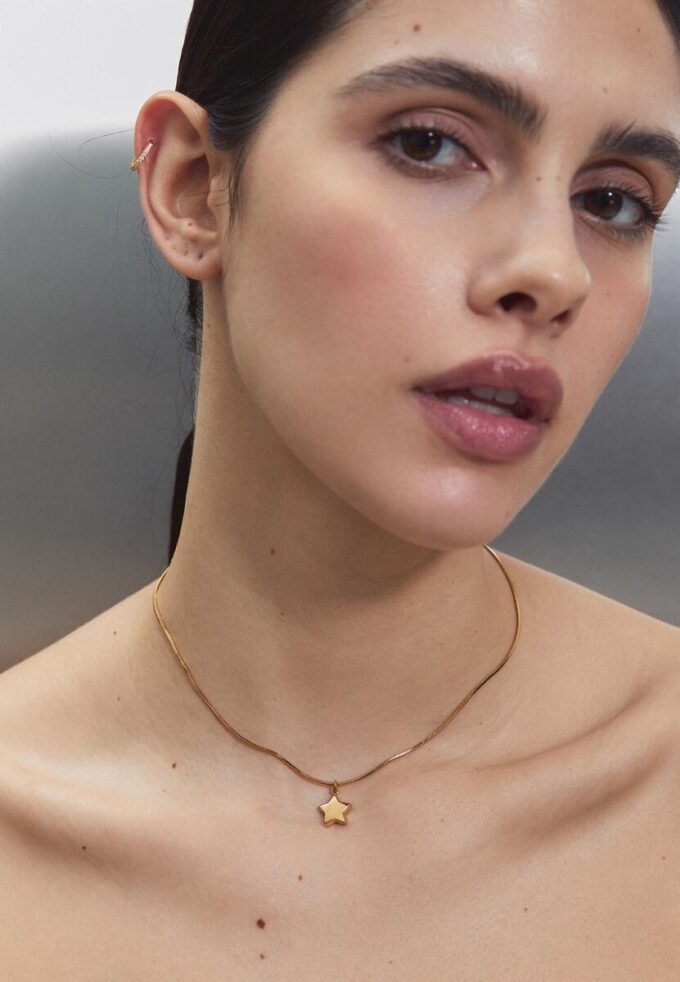 Set di 2 collane impermeabili a forma di stella e cuore