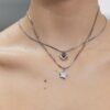 Set di 2 collane impermeabili a forma di stella e cuore