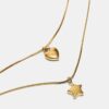 Set di 2 collane impermeabili a forma di stella e cuore