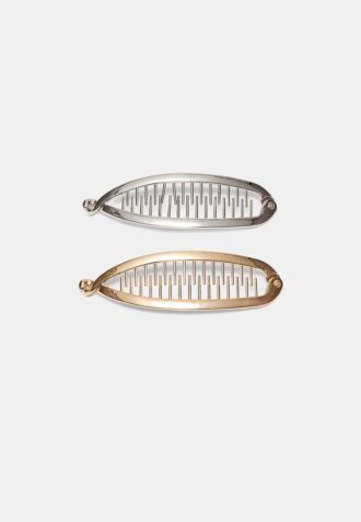 Set di 2 mollette a banana in metallo